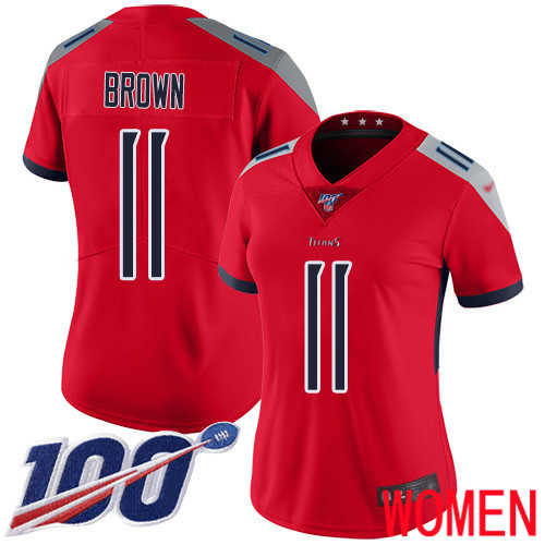 Tennessee Titans Limited Red Women A.J. Brown Jersey NFL Football #11 100th Season Inverted Legend->tennessee titans->NFL Jersey